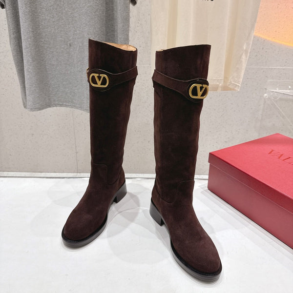 VT long boots chocolate brown suede 174425