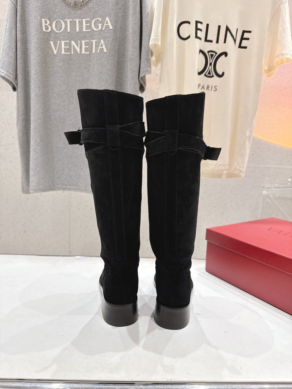 VT long boots black suede 174427