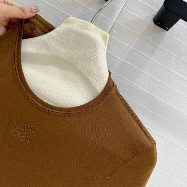 Loewe Long-sleeve T-shirt Olive Brown Lyocell