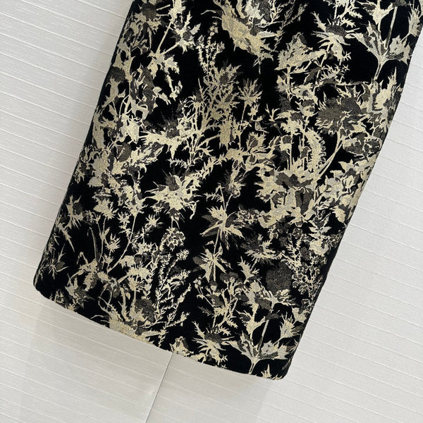 CD 25 Print Shirt Black Gold Jacquard fabric