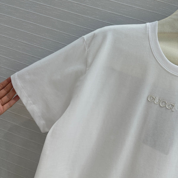 Gucci 25 Printed Short-sleeved T-shirt White Cotton