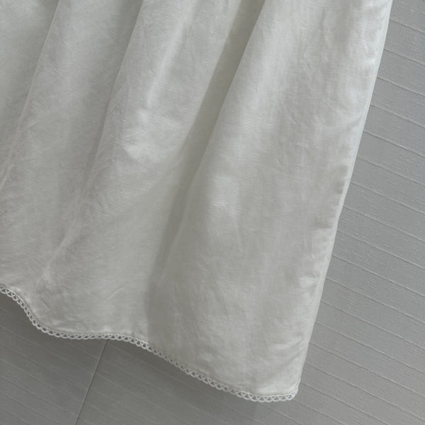 Miumiu 25 Skirt White Linen Cotton