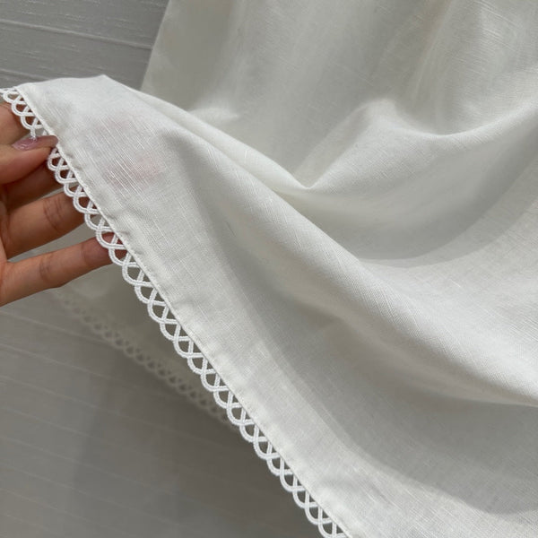 Miumiu 25 Skirt White Linen Cotton