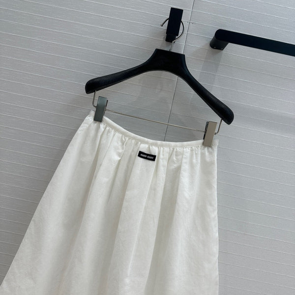 Miumiu 25 Skirt White Linen Cotton