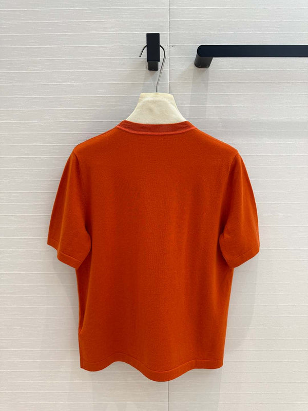 Hm 25 Short-sleeved Sweater Orange Wool