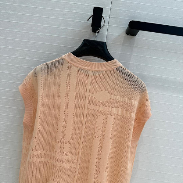 Hm 25 Short-sleeved Sweater Peach colorMesh Polyester
