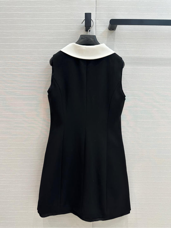 Miu Miu Sleveeless Dress Black Polyester Fiber