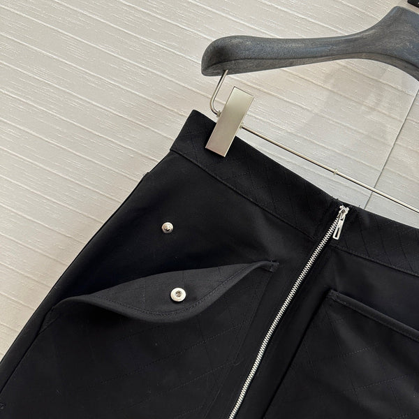 Hm 25 Zippered Skirt Black Cotton