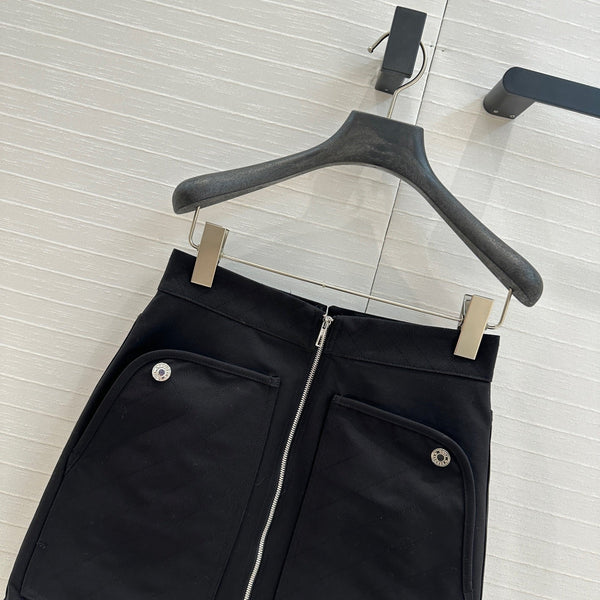 Hm 25 Zippered Skirt Black Cotton