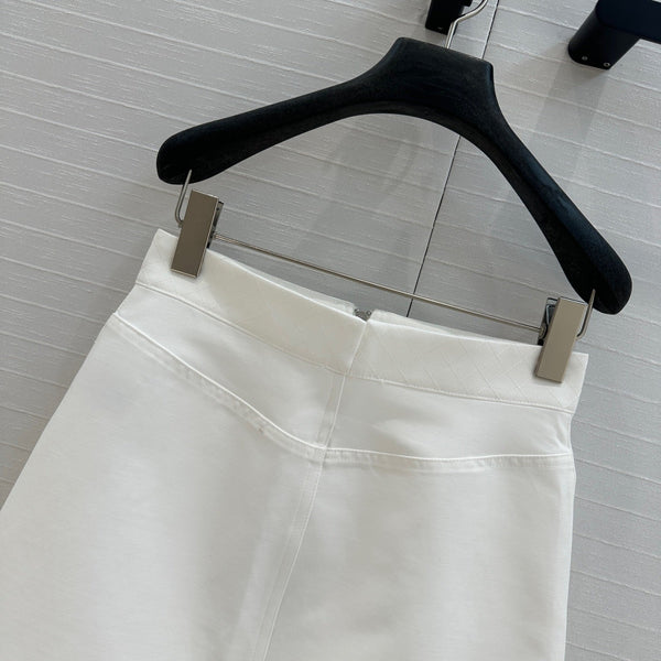 Hm 25 Zippered Skirt White Cotton