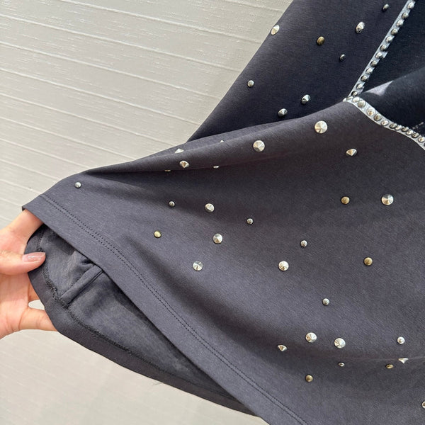 CD 25 T-shirt patchwork Monsieur Dior in cotone grigio scuro