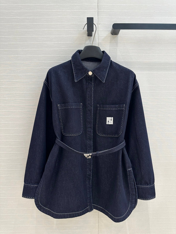 Fendi 25 Denim Jacket Dark Blue Cotton