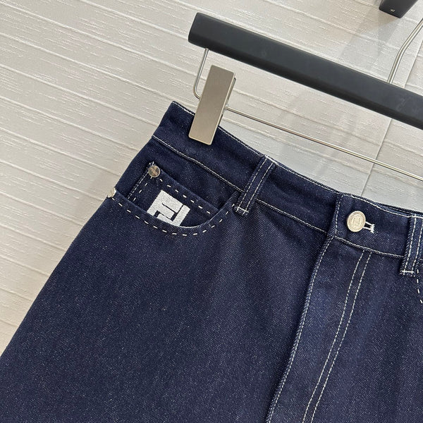 Fendi 25 Denim Short Dark Blue Cotton