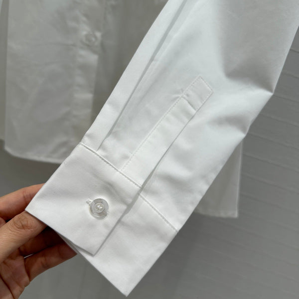 CD 25 Pleated Shirt White Cotton