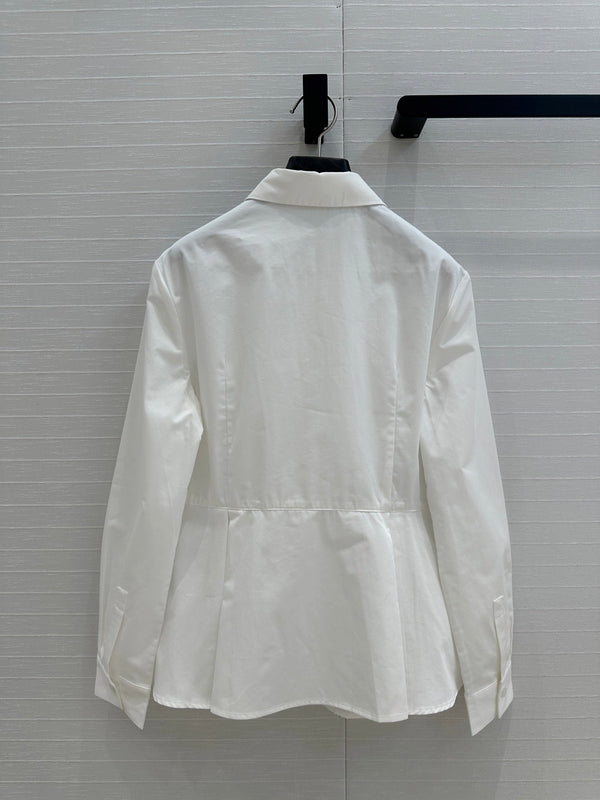 CD 25 Pleated Shirt White Cotton