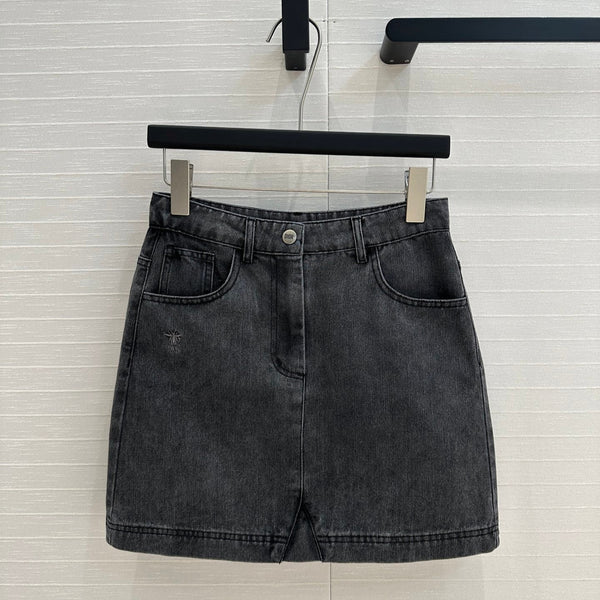 CD Short Skirt Black Cotton