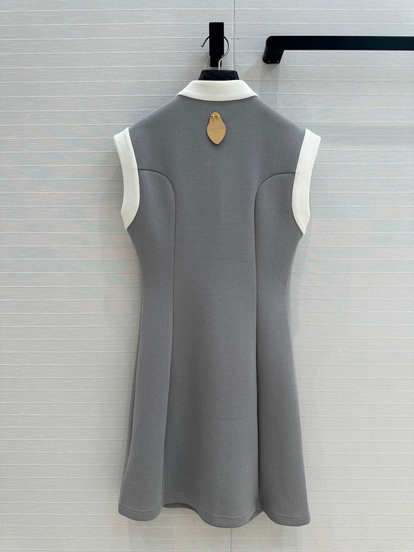 LV 25 Princess Seams Dress Grey Polyester Cotton