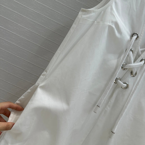 Prada 25 Sleeveless Dress White Cotton