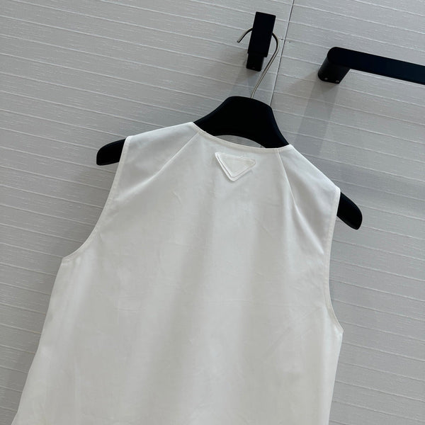 Prada 25 Sleeveless Dress White Cotton