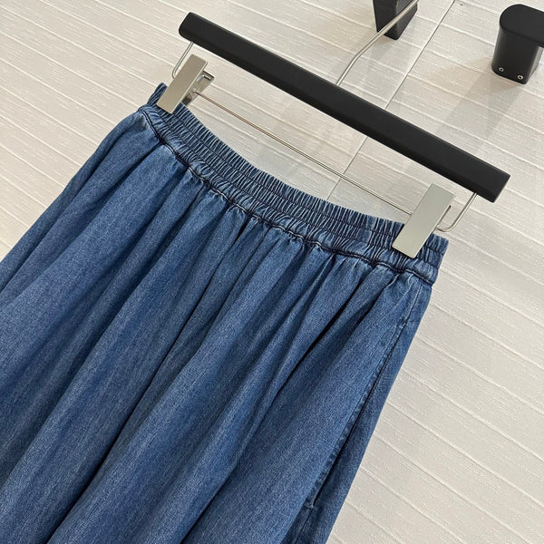 CD 25 Mid-length Skirt Blue Cotton