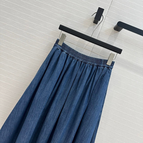 CD 25 Mid-length Skirt Blue Cotton