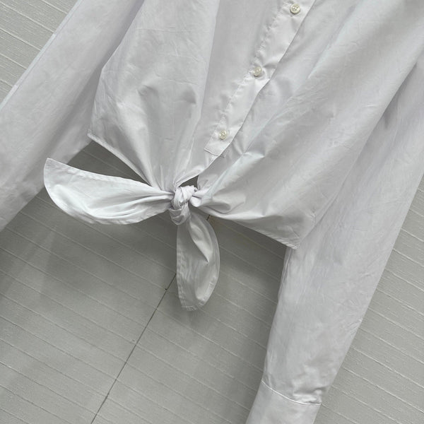 Camicia con papillon CD 25 in cotone bianco