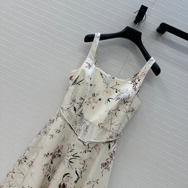 CD 25 Printed Suspender Long Skirt Cotton