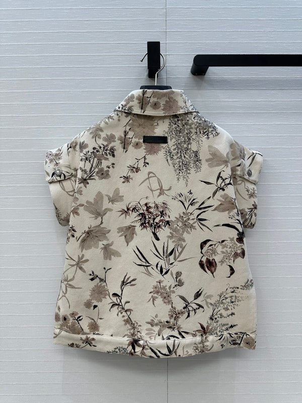 CD 25 Printed Denim Vest Cotton