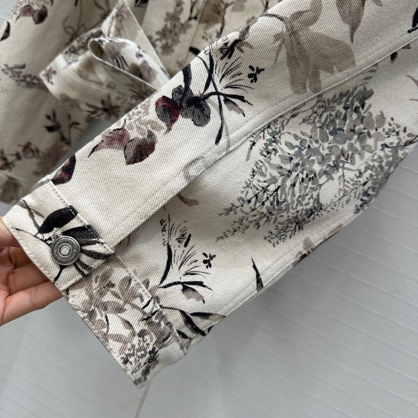 CD 25 Printed Denim Short Jacket Cotton