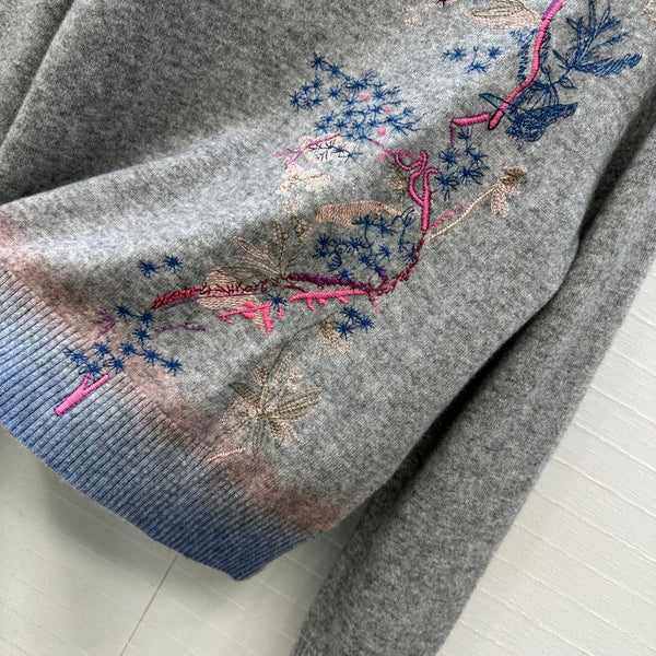 CD 25 Embroidered Sweater Grey Cashmere