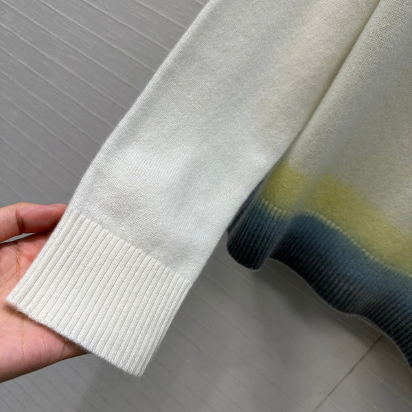 CD 25 Embroidered Sweater White Cashmere