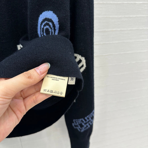 HM 25 Sweater Black Pattern Cashmere 02668
