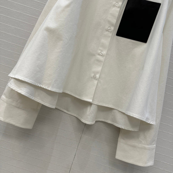 Loewe A-line Denim Shirt Jacket White Cotton