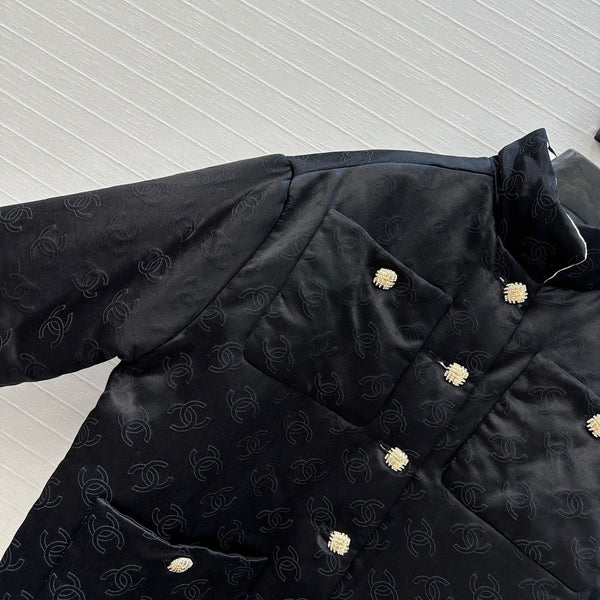 CC 25 H-shaped Jacket Black Cotton Silk