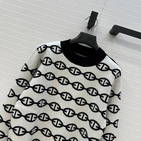 HM 25 Sweater White Mix Black Cashmere 02655