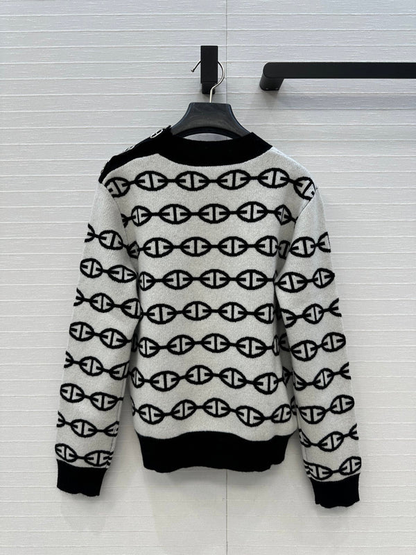 HM 25 Sweater White Mix Black Cashmere 02655