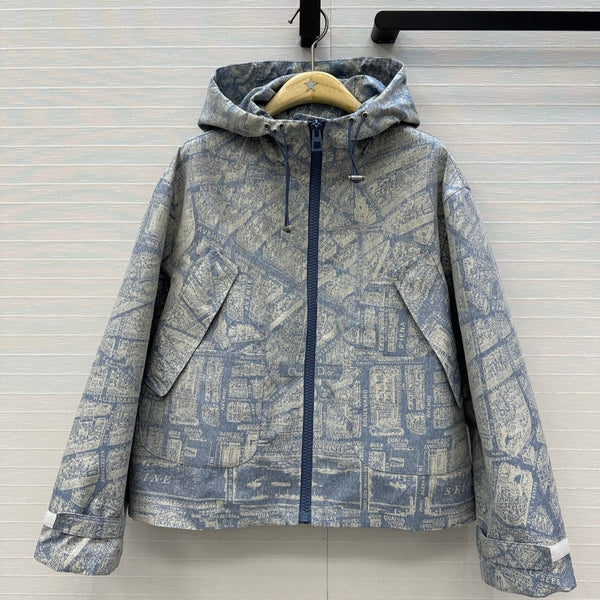 Giacca con cappuccio CD 25 in cotone blu