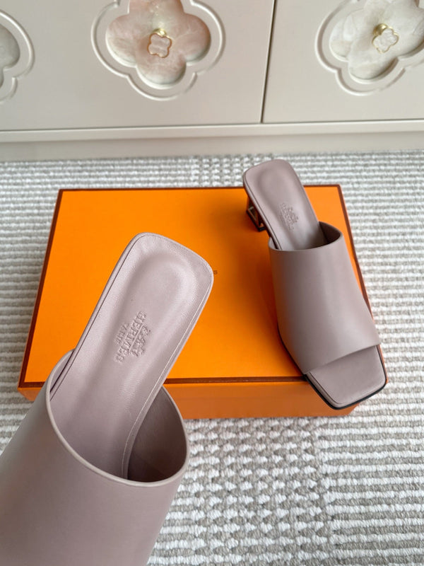 HM Kylie Mules Pink Calfskin 316379