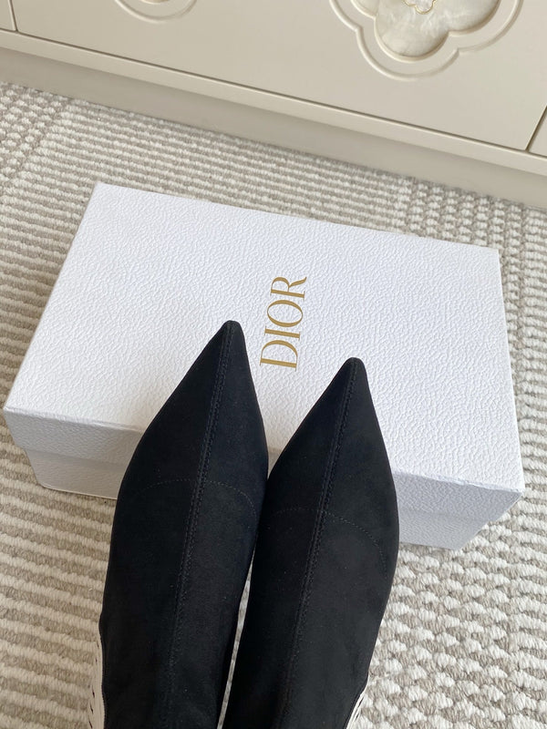 Dior 2025 Tribales Heeled Ankle Boot 50mm Black mix White Suede 501189