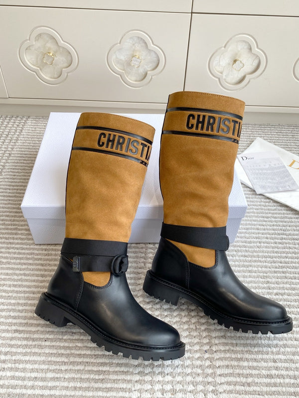 Dior 2025 Boot Black mix Camel Suede Cowhide 501187