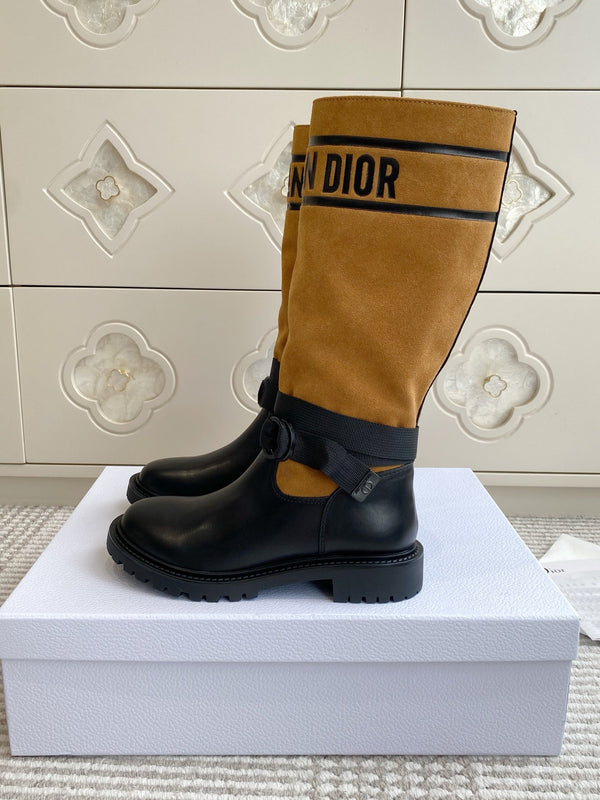 Dior 2025 Boot Black mix Camel Suede Cowhide 501187