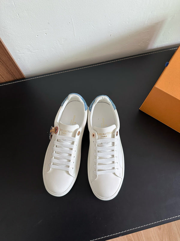 LV Time Out Sneakers White Mix Light Blue Calfskin