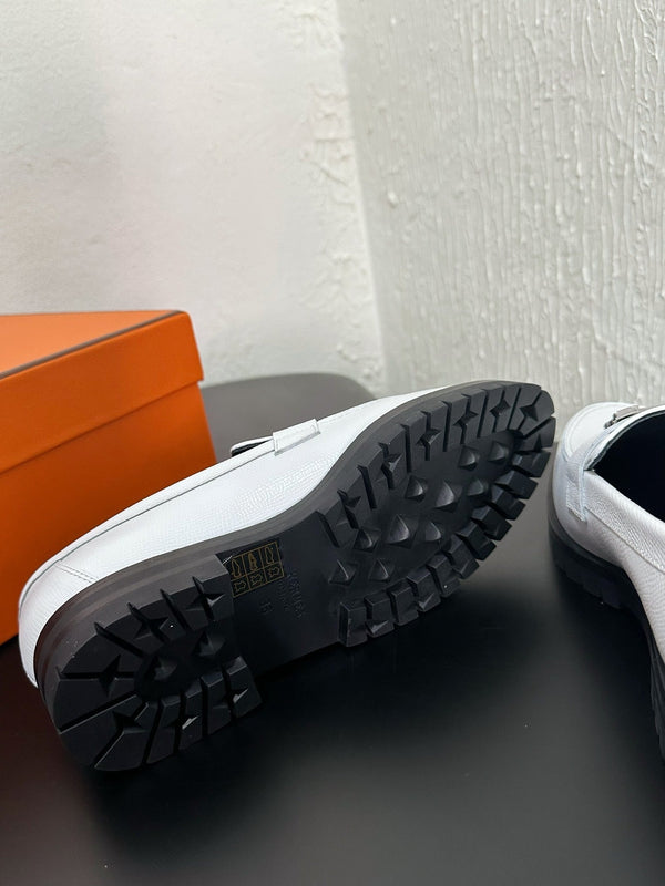 HM Faubourg Loafer 30mm White Color Cowhide 960934