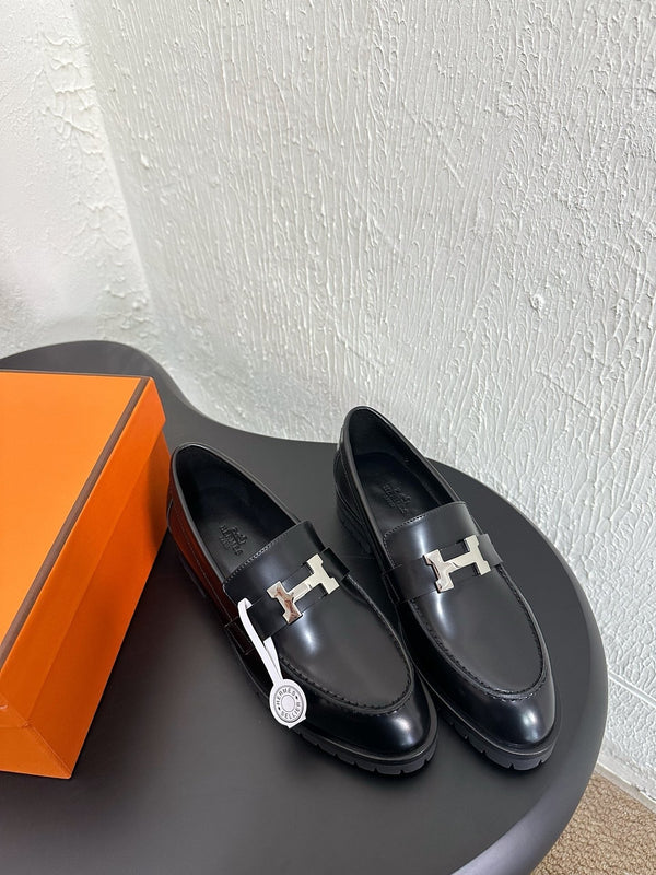 HM Faubourg Loafer 30mm Black Color Cowhide 960935