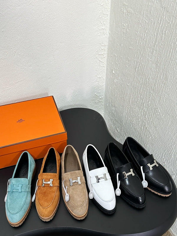 Mocassino HM Faubourg 30mm in pelle scamosciata marrone chiaro 960938