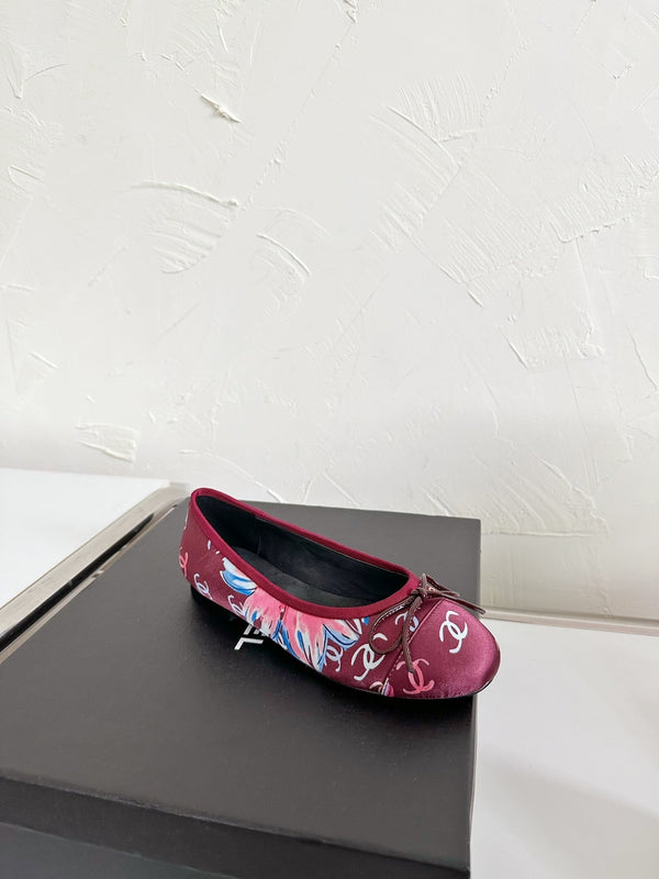 Ballet Flats Red Cloth