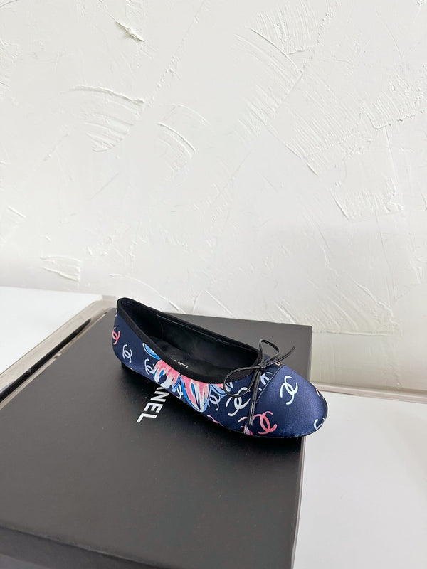 Ballet Flats Blue Cloth