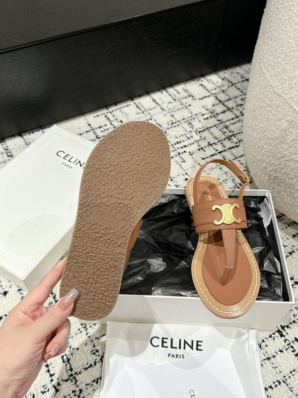 SANDALO INFRADITO IN VITELLO MARRONE BRONZO