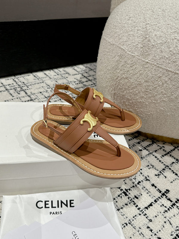 SANDALO INFRADITO IN VITELLO MARRONE BRONZO