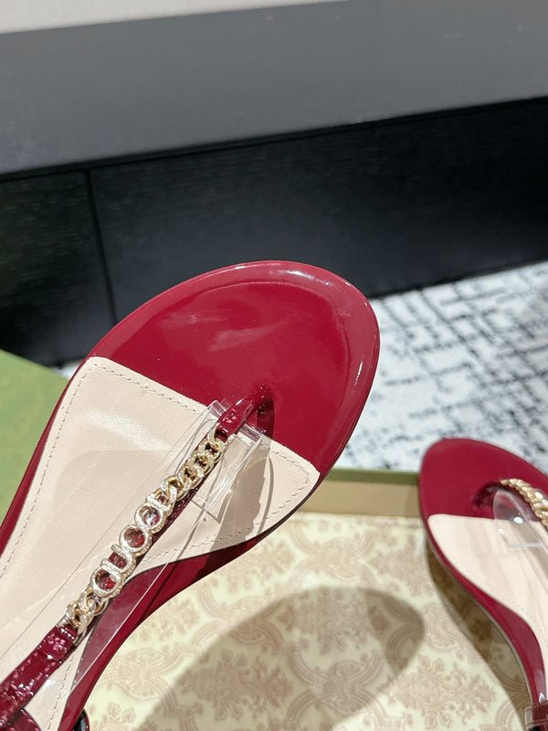 THONG SANDAL IN CRIMSON RED CALFSKIN